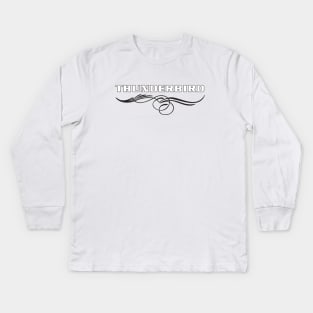 Thunderbird Emblem with Swoop Pinstripes Kids Long Sleeve T-Shirt